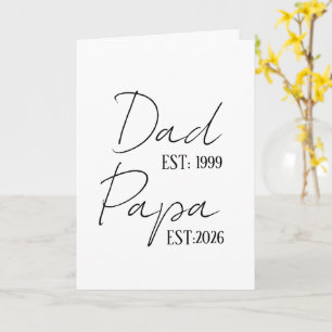 Papa & Opa EST Persoonlijk Nieuw Geschenk Voor O Kaart