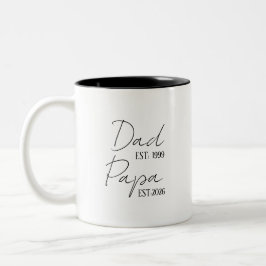 Papa & Opa EST Persoonlijk | Nieuw Geschenk Voor O Tweekleurige Koffiemok