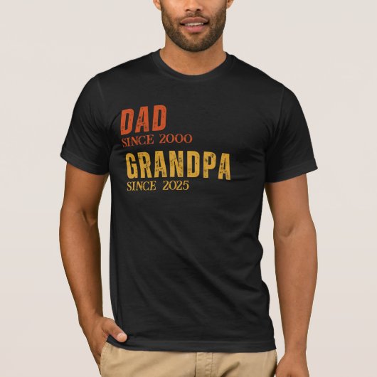 Papa Opa Gepersonaliseerd Sinds Jaar Retro Custom T-shirt (Voorkant)