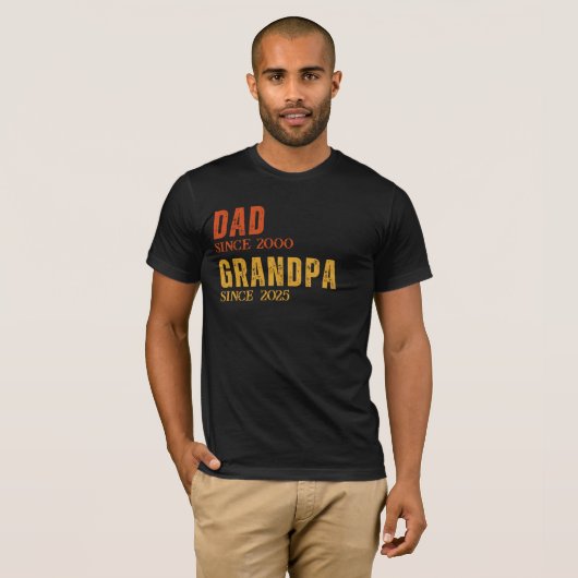 Papa Opa Gepersonaliseerd Sinds Jaar Retro Custom T-shirt (Voorkant volledig)