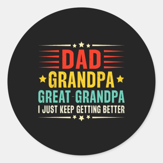  papa opa groot opa cool vaders dag ronde sticker (Voorkant)