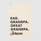Papa Opa Opa Opa Vaders dag cadeau Golfhanddoek (Voorkant)