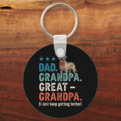Papa Opa Opa Vaderdag Wandelstok Sleutelhanger (Voorkant)