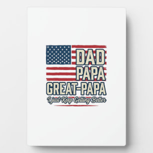 Papa Opa Oude-Papa Patriottisch Vintage Familie T- Fotoplaat