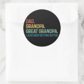 Papa Opa Oudope I Word Steeds Beter Ronde Sticker (Tas)
