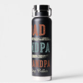 Papa, Opa, Overgrootvader Waterfles (Achterkant)