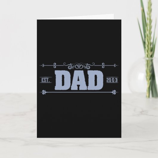 Papa Opgericht 2003 Vader Vaderdag Kaart (Voorkant)