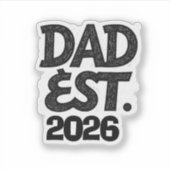 Papa Opgericht 2026 Trots Vader Sinds Sticker (Voorkant)