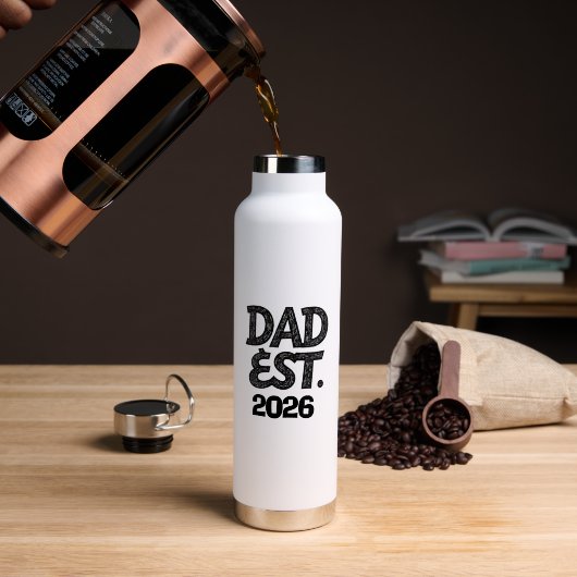 Papa Opgericht 2026 Trots Vader Sinds Waterfles (Koffie (Gedraaid) )