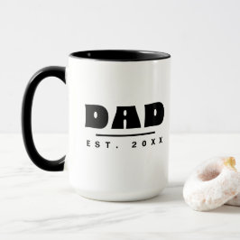 PAPA Opgericht 20XX Moderne typografie Zwart en wi Mok