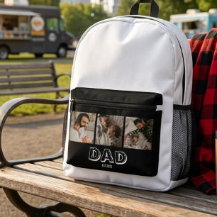 Papa Opgericht 3 Foto Cadeau Vader Aandenken Bedrukte Rugzak