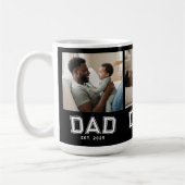 Papa Opgericht 3 Foto Collage Aangepast Wit Zwart Koffiemok (Links)