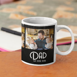 Papa Opgericht 3 Foto Grunge Tekst Koffiemok