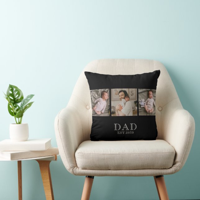 Papa Opgericht 3 Foto Papa Baby Kussen (Stoel)
