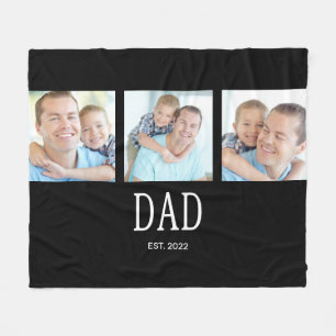 Papa Opgericht 3 Foto Zwart Fleece Deken
