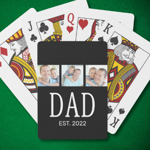Papa Opgericht 3 Foto Zwart  Pokerkaarten