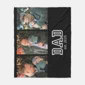 Papa Opgericht Aangepast Jaar 3 Foto Fleece Deken (Voorkant)