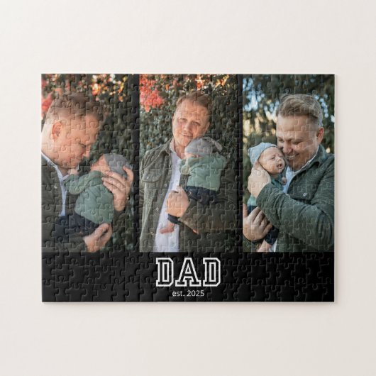 Papa Opgericht Aangepast Jaar 3 Foto Legpuzzel (Horizontaal)