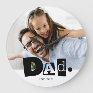Papa Opgericht Aangepaste Familie Foto Modern Grote Klok