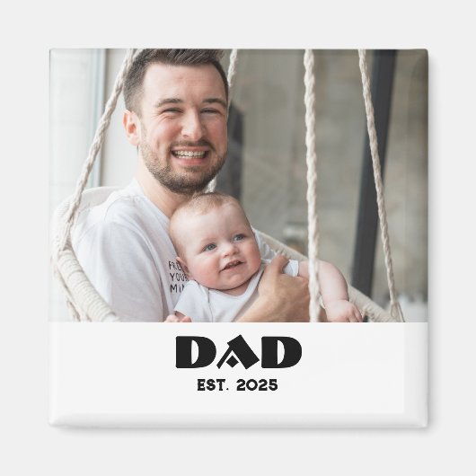 Papa Opgericht Foto Cadeau Magneet (Voorkant)
