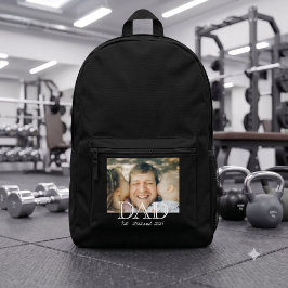 Papa Opgericht Foto Minimaal Vaderdag Cadeau Bedrukte Rugzak