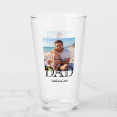 Papa Opgericht Foto Minimaal Vaderdag Cadeau Glas (Voorkant)