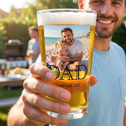 Papa Opgericht Foto Minimaal Vaderdag Cadeau Glas