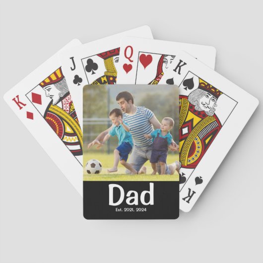 Papa Opgericht Foto  Pokerkaarten (Achterkant)