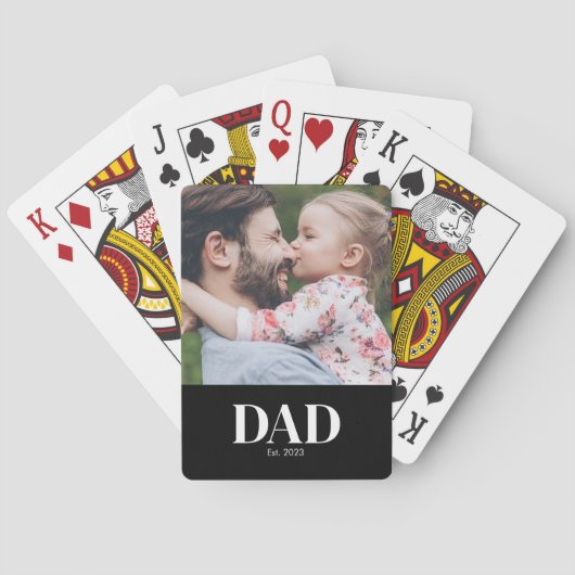Papa Opgericht Foto Pokerkaarten (Achterkant)