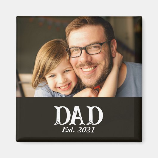 Papa Opgericht Foto Vaderdag Cadeau Magneet (Voorkant)