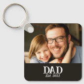 Papa Opgericht Foto Vaderdag Cadeau Sleutelhanger (Voorkant)