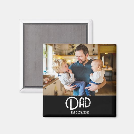 Papa Opgericht Foto Vaderdag Magneet (Voorkant / Achterkant)