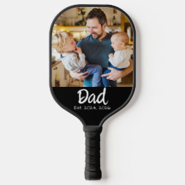 Papa Opgericht Foto Wit Schrift Pickleball Paddle