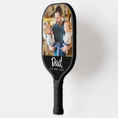 Papa Opgericht Foto Wit Schrift Pickleball Paddle (Links)