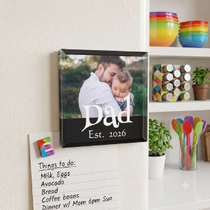 Papa Opgericht Foto Zwart Fun Bold Eenvoudig   Magneet
