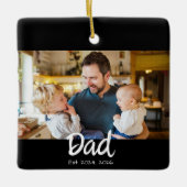 Papa Opgericht Foto Zwart Wit Keramisch Ornament (Voorkant)