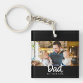 Papa Opgericht Foto Zwart Wit Sleutelhanger (Voorkant)