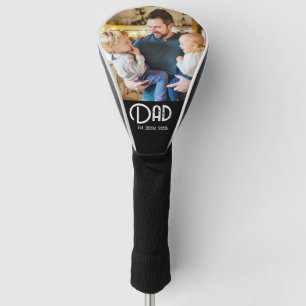 Papa Opgericht Foto Zwarte Grunge Schrift Golfheadcover