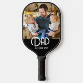 Papa Opgericht Foto Zwarte Grunge Script Pickleball Paddle