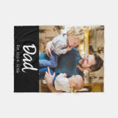 Papa Opgericht Foto Zwarte Script Fleece Deken (Voorkant (Horizontaal))