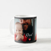Papa Opgericht Fun Script Foto Hart Cadeau Koffiemok (Voorkant links)