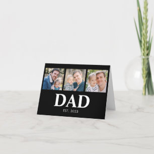 Papa Opgericht Jaar 3 Foto Vaderdag Kaart