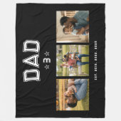 Papa Opgericht Jaar Bold Zwart 3 Foto Fleece Deken (Voorkant)