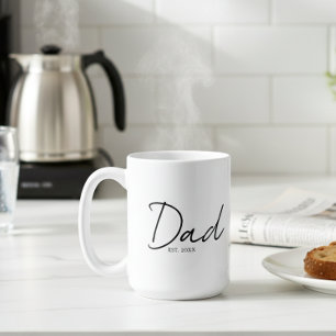 Papa Opgericht Minimal Modern Schrift Zwart Koffiemok