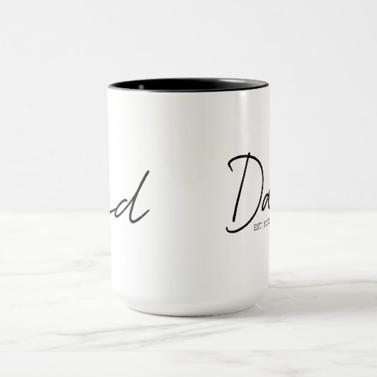 Papa Opgericht Minimal Modern Schrift Zwart Mok (Midden)