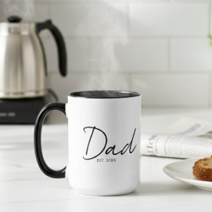 Papa Opgericht Minimal Modern Schrift Zwart Mok