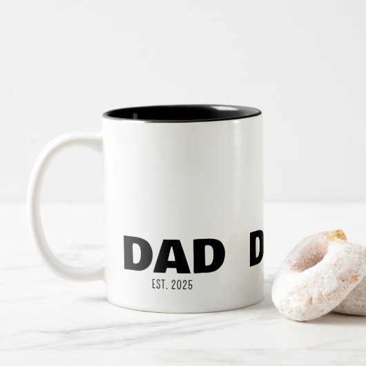 Papa Opgericht Nieuwe Cadeau Voor Papa Tweekleurige Koffiemok (Met donut)