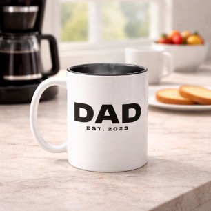 Papa Opgericht Nieuwe Papa Geschenkmok Tweekleurige Koffiemok