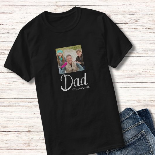 Papa Opgericht Script Foto T-shirt