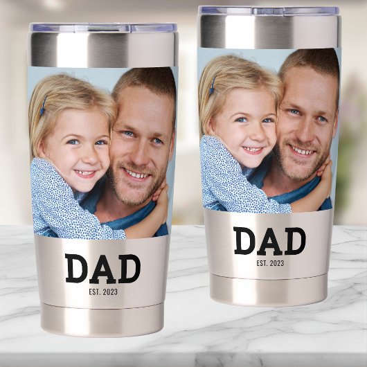 Papa Opgericht Script Zwart 2 Foto Geïsoleerde Drinkbeker
